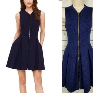 🛑sold🛑 Club Monaco Sophie knit sz 2 blue zip dress